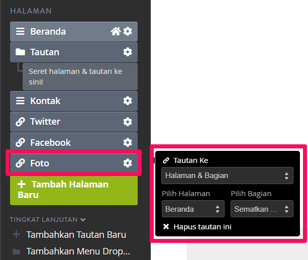 Cara Membuat Menu Dropdown – Pusat Bantuan Strikingly