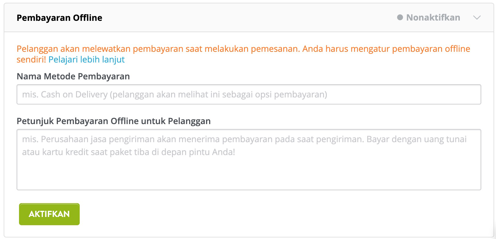 Toko Simpel Pembayaran Offline Pusat Bantuan Strikingly